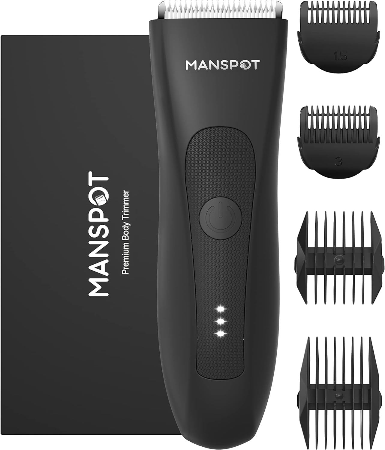 VIKICON Manscape Trimmer for Men IPX7 Waterproof Ball Trimmer w Light ＆ Ceramic Blade, Body Groomer for Pubic Body Groin Grooming, Electric Razor S